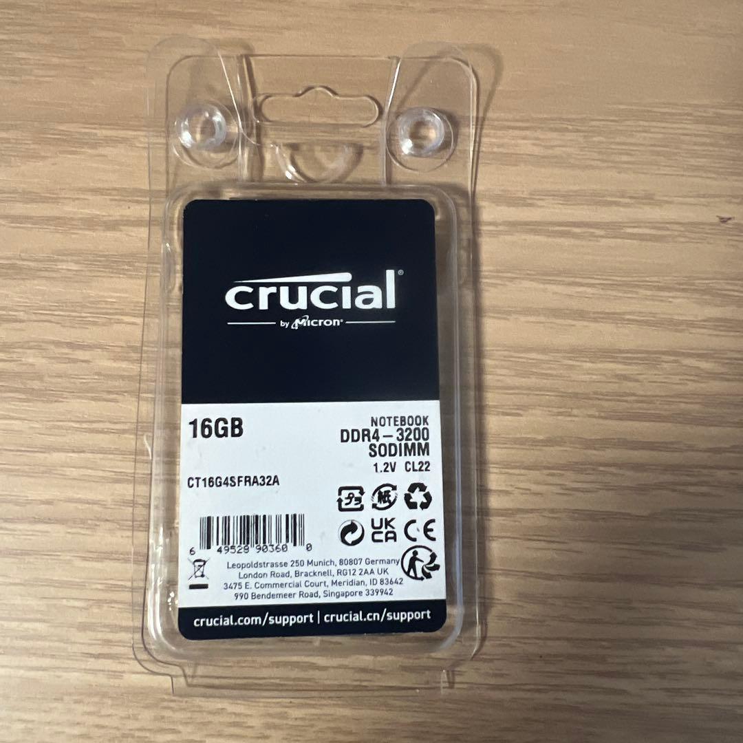 メモリー crucial DDR4-3200 SODIMM 16GB
