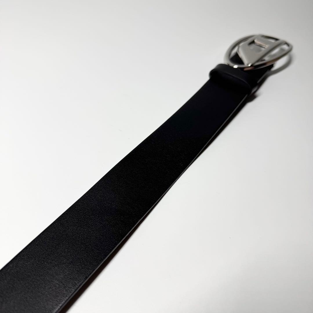 【極美品】DIESEL レザー　べルト ブラック ロゴ バックル