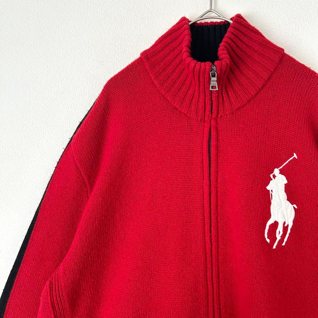 【トレンド】ラルフローレン　ニット　スイス　ビッグポニー　刺繍 90s L
