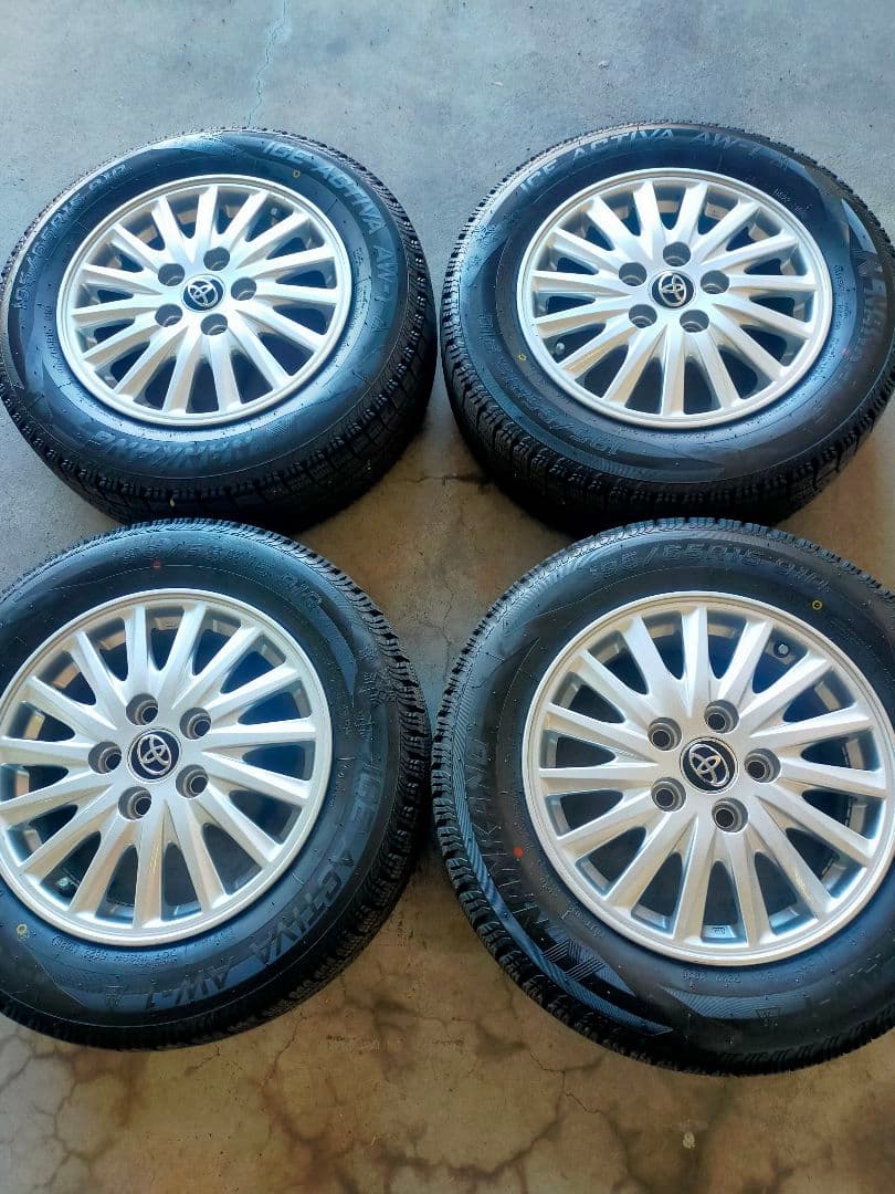 ⑭15インチ スタッドレスタイヤ 純正アルミホイール４本セット１９５/６５Ｒ１５