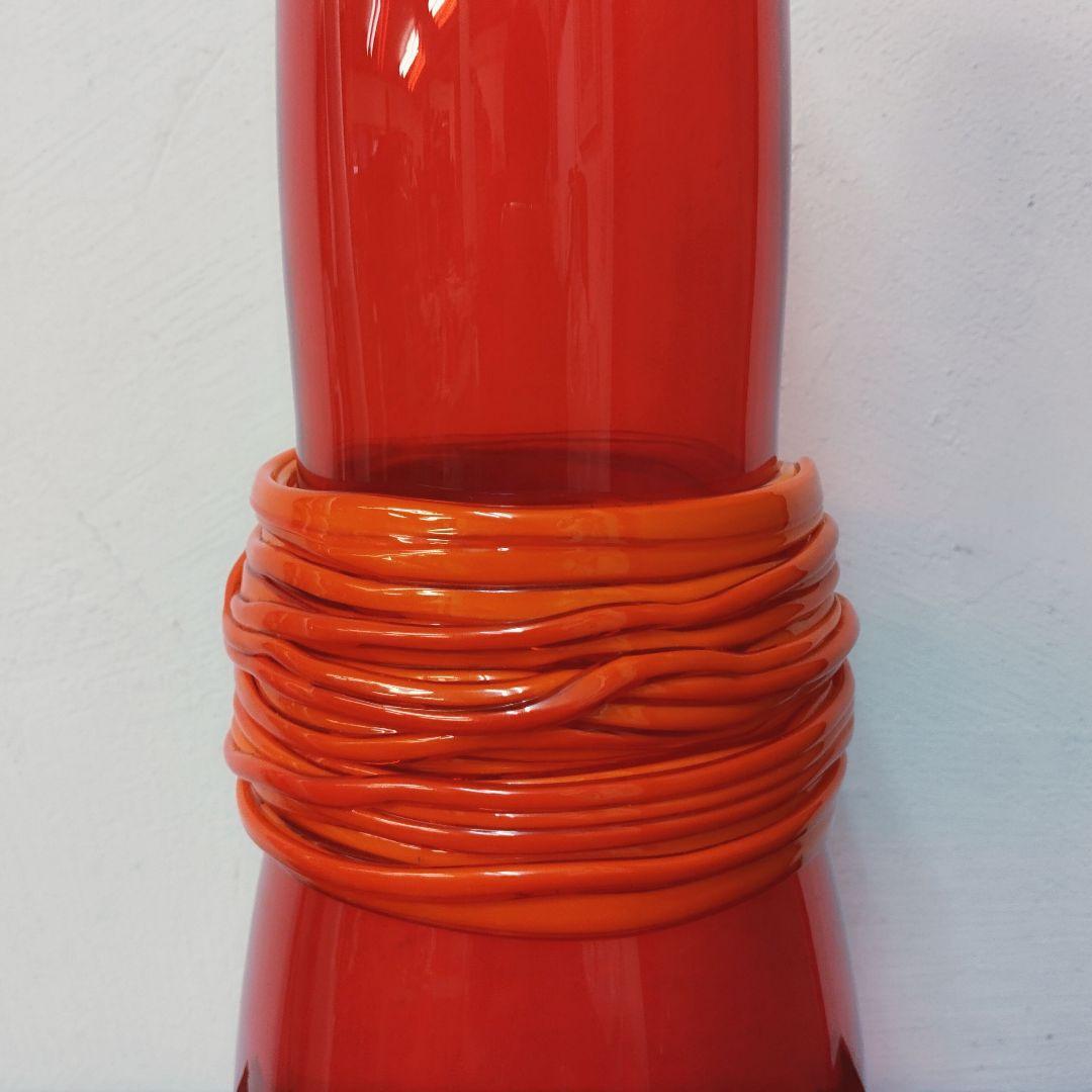 【Luciano Vistosi】MURANO フラワーベース　花瓶 レッド