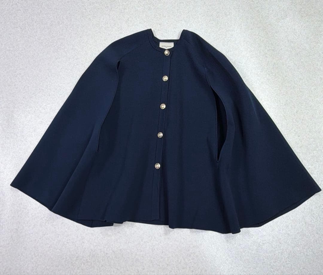 UNITED ARROWS ケープ カーディガン ネイビー　金ボタン　タキマキ