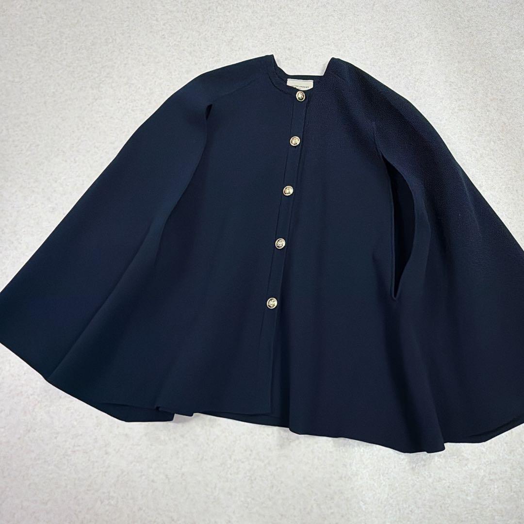 UNITED ARROWS ケープ カーディガン ネイビー　金ボタン　タキマキ