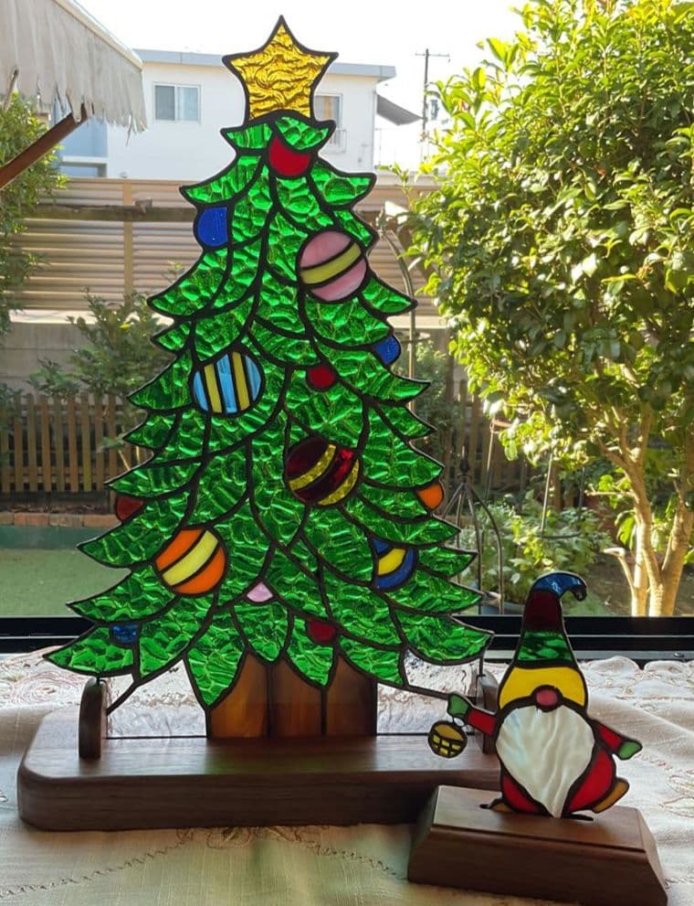 ステンドグラスパネル　クリスマス①