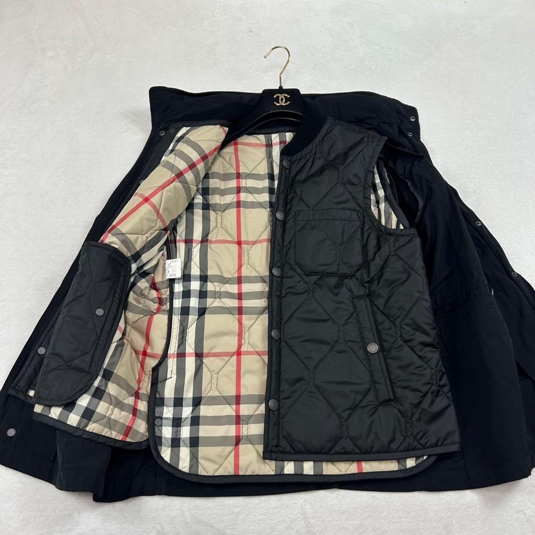 J179 M バーバリーロンドン モッズコート ブラック メンズ