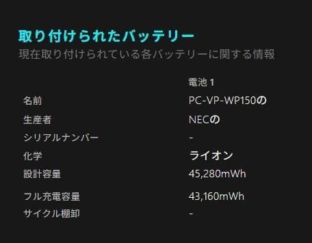 NEC VersaPro Win11 8世代i3 8Gメモリ SSD 15.6’