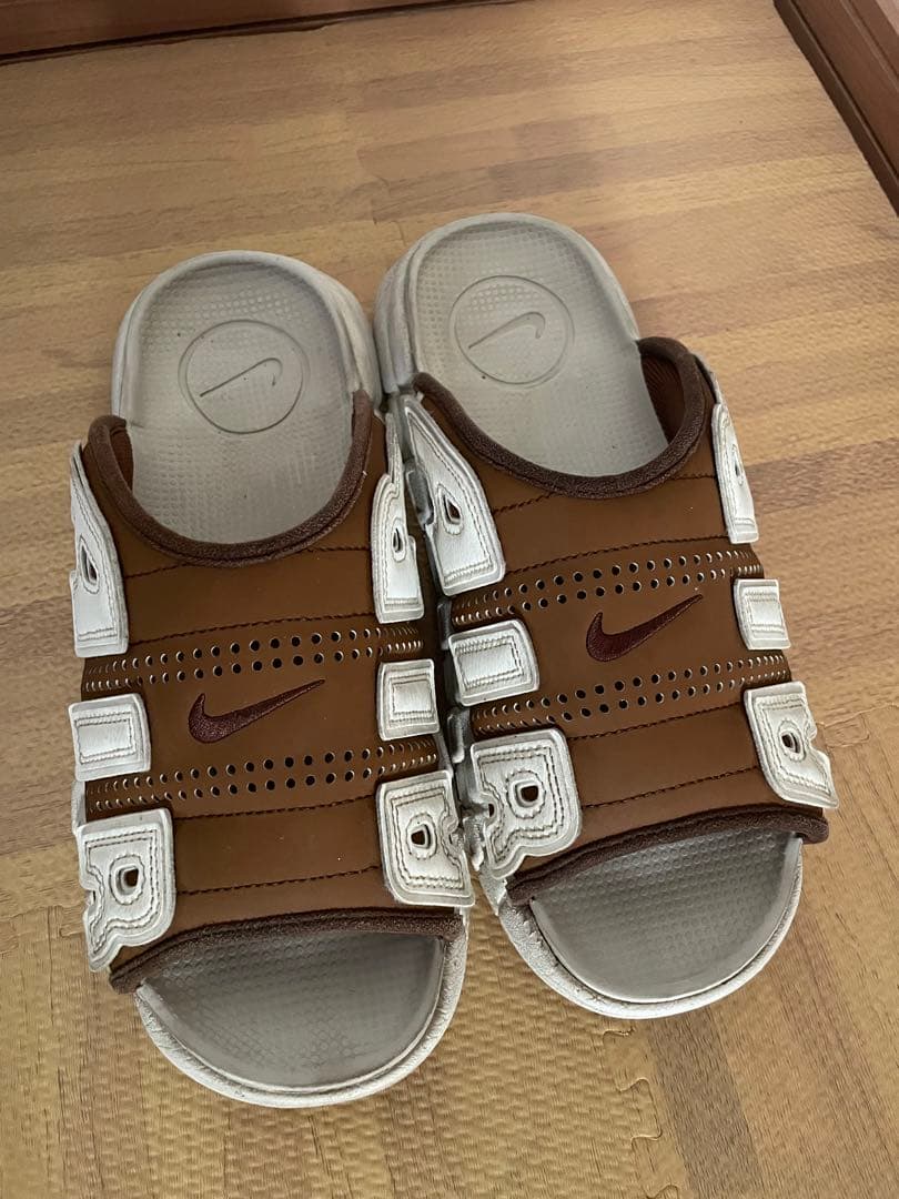 Nike モアテン　スライド　サンダル　ブラウン　ホワイト　28