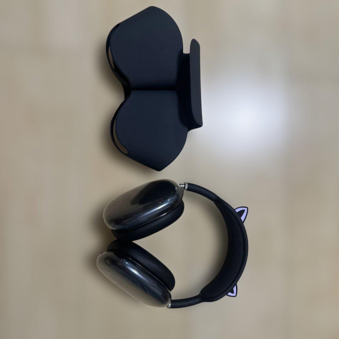 猫になりたいairpods max ワイヤレスヘッドホン ブラック猫耳はずせる