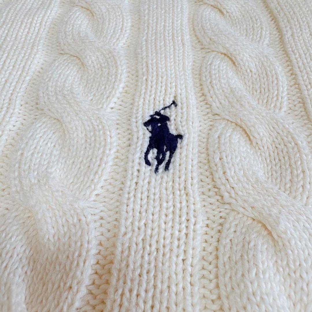 POLO RALPH LAUREN ケーブルニット コットン セーター 白 M
