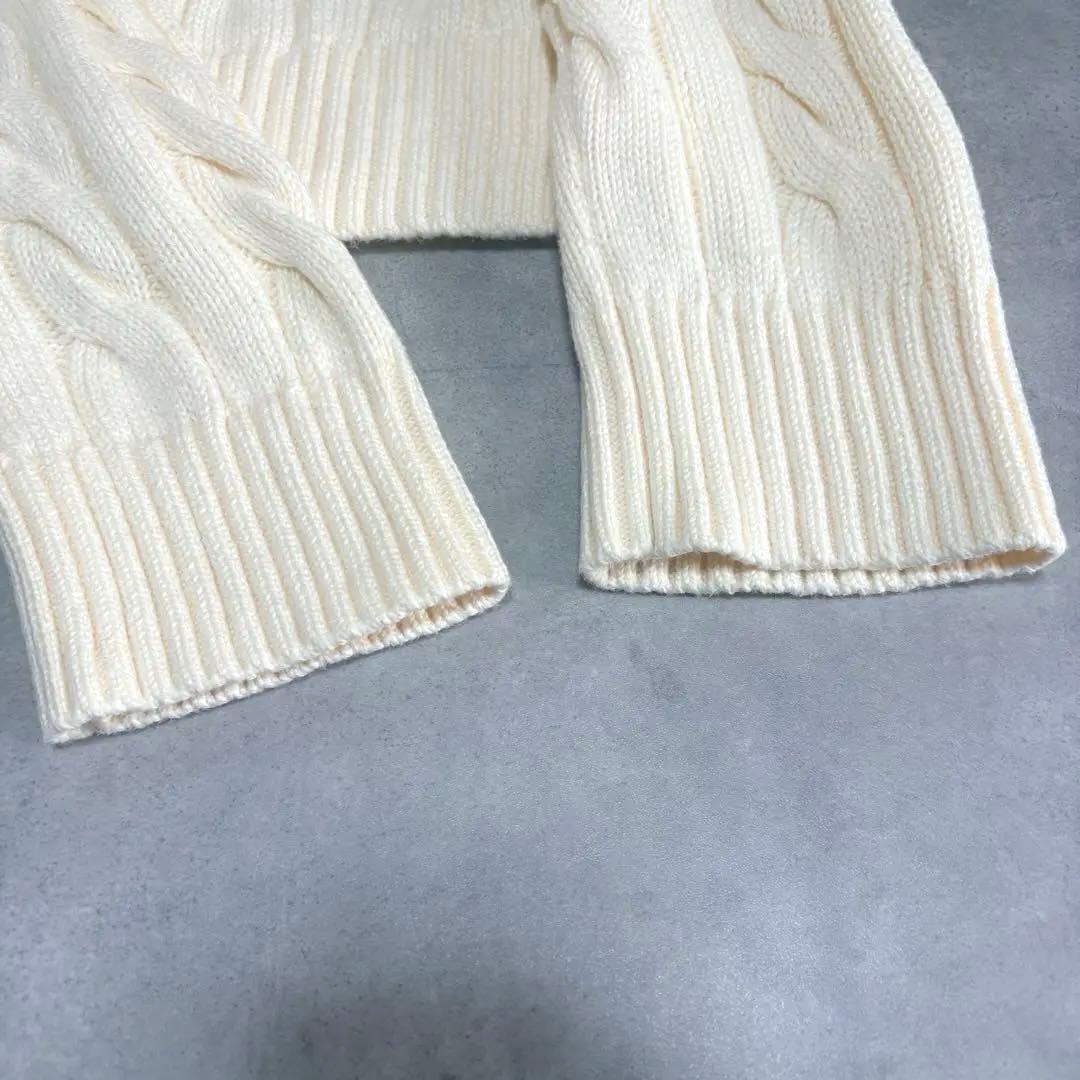 POLO RALPH LAUREN ケーブルニット コットン セーター 白 M