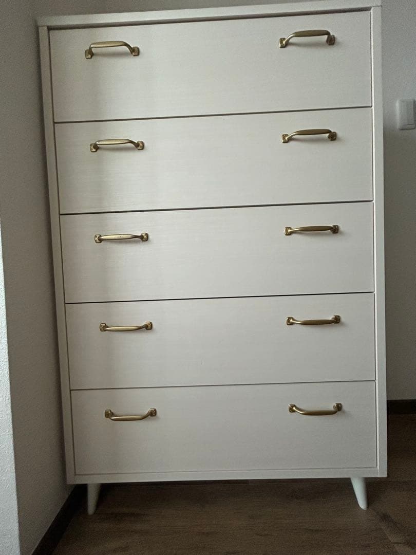 ホワイト 5段チェスト モダンデザイン ビーカンパニー　B-Company