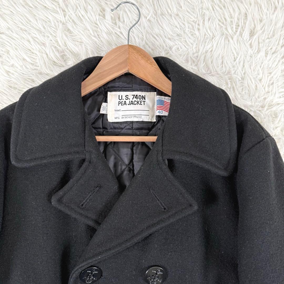 ショット ピーコート 740N キルティング USA製 ブラック 40サイズ