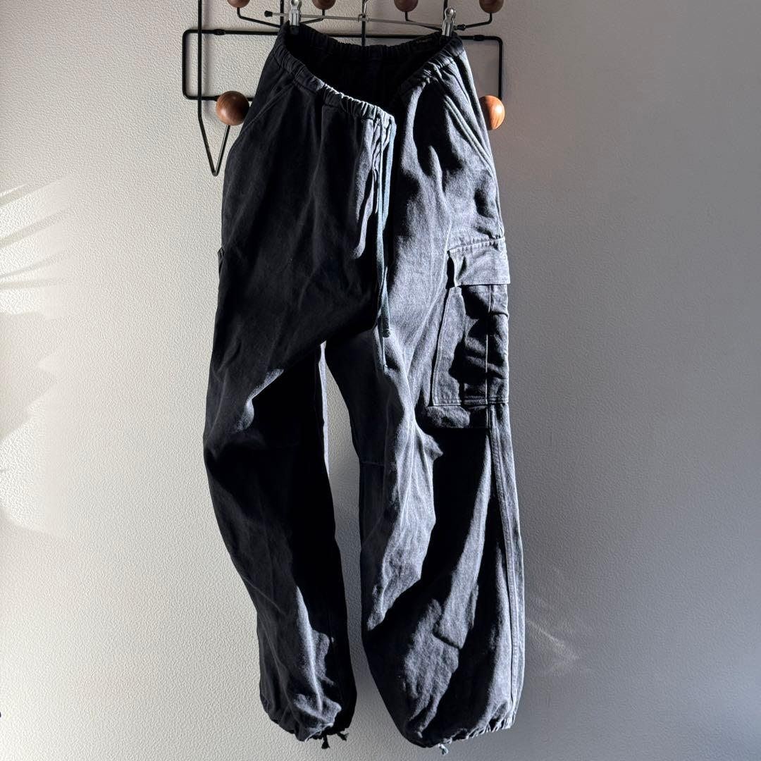 COMOLI BLACK DRILL 6P PANTS ブラック カーゴパンツ