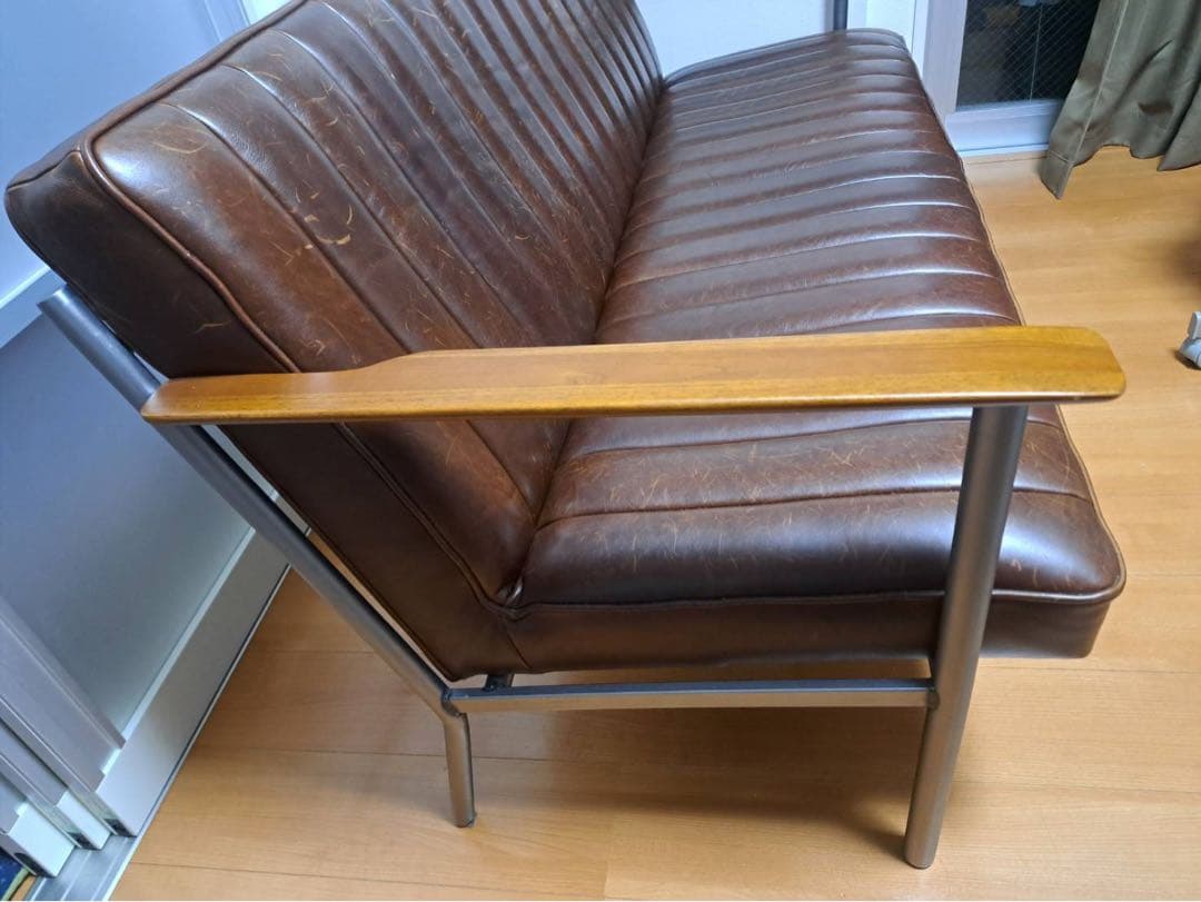 【ドライ】ブラウン3人掛けソファ