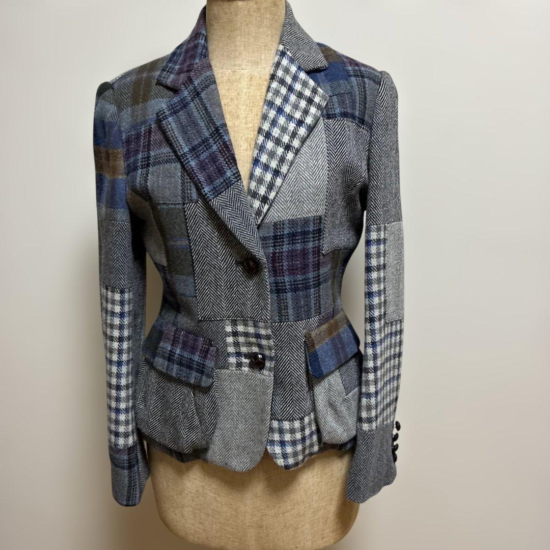 パッチワーク テーラードジャケット レディース