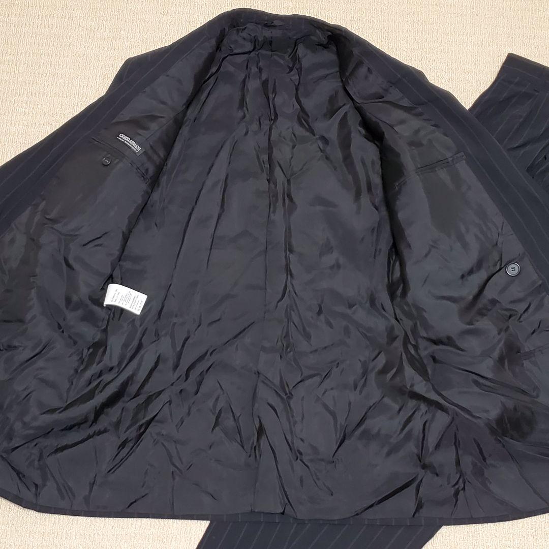 希少✨大きいサイズ ジョルジオアルマーニブラック ストライプ ダブル スーツ