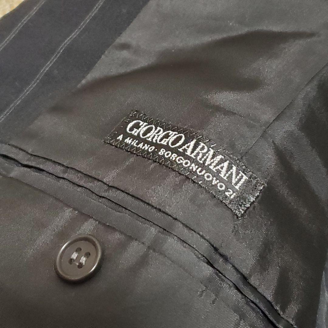 希少✨大きいサイズ ジョルジオアルマーニブラック ストライプ ダブル スーツ