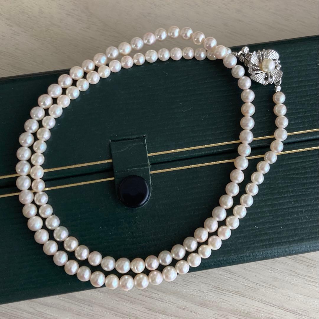 パールネックレス　本真珠　ベビーパール　silver 刻印　アコヤ真珠　冠婚葬祭