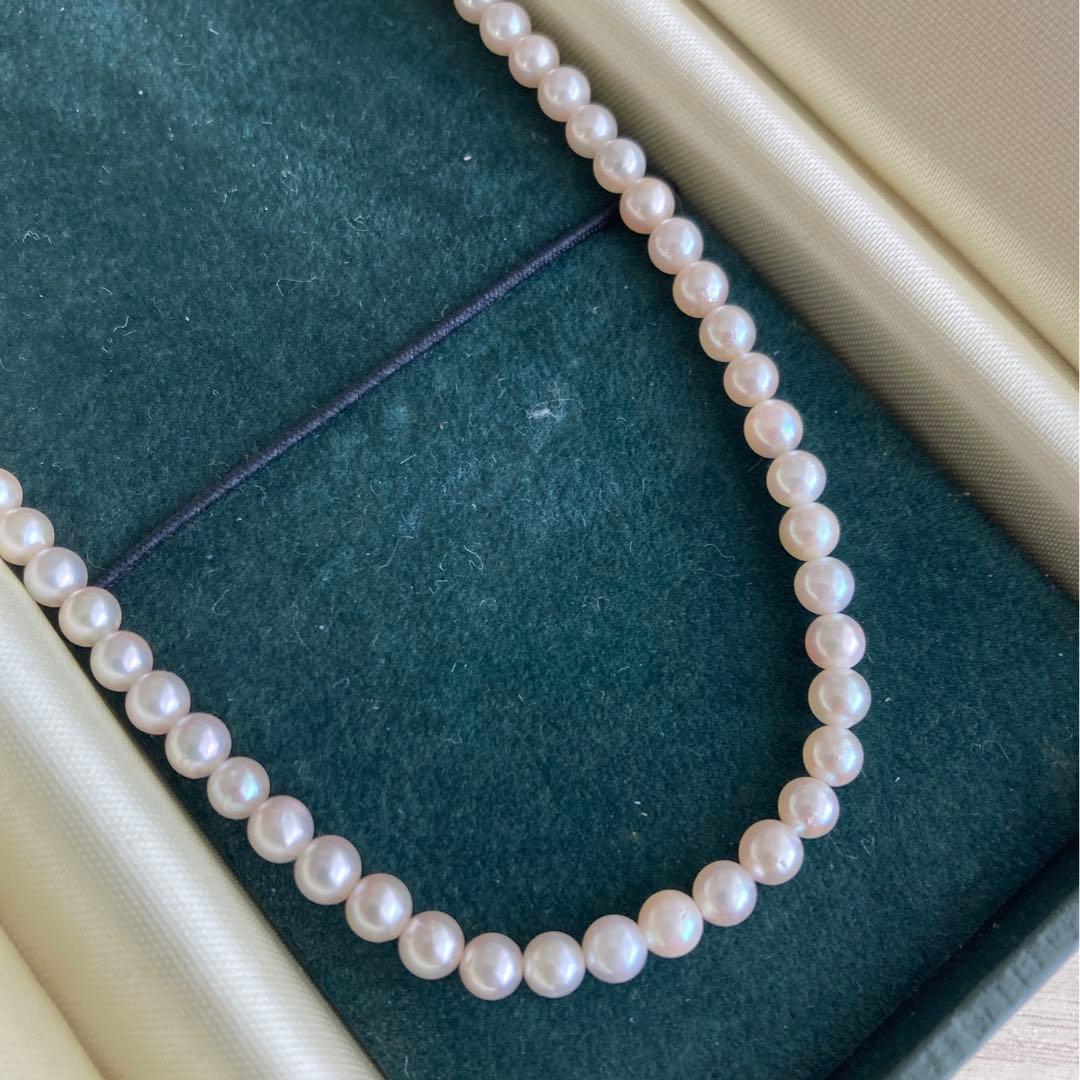 パールネックレス　本真珠　ベビーパール　silver 刻印　アコヤ真珠　冠婚葬祭