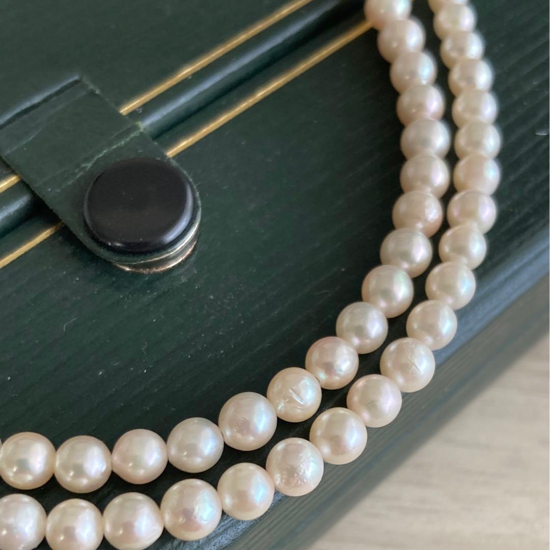 パールネックレス　本真珠　ベビーパール　silver 刻印　アコヤ真珠　冠婚葬祭