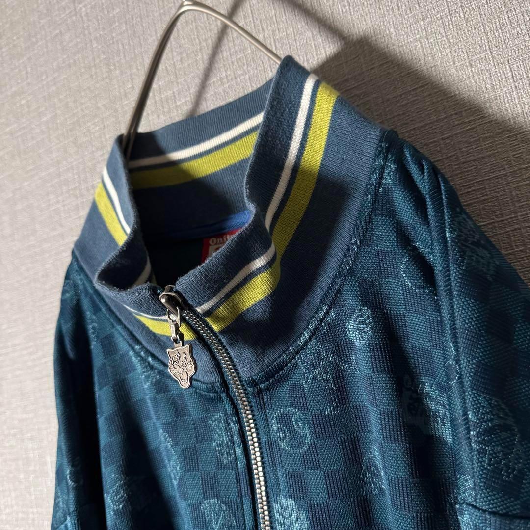 人気Lサイズ★オニツカタイガー トラックジャケット スリーブロゴ 総柄 刺繍 虎