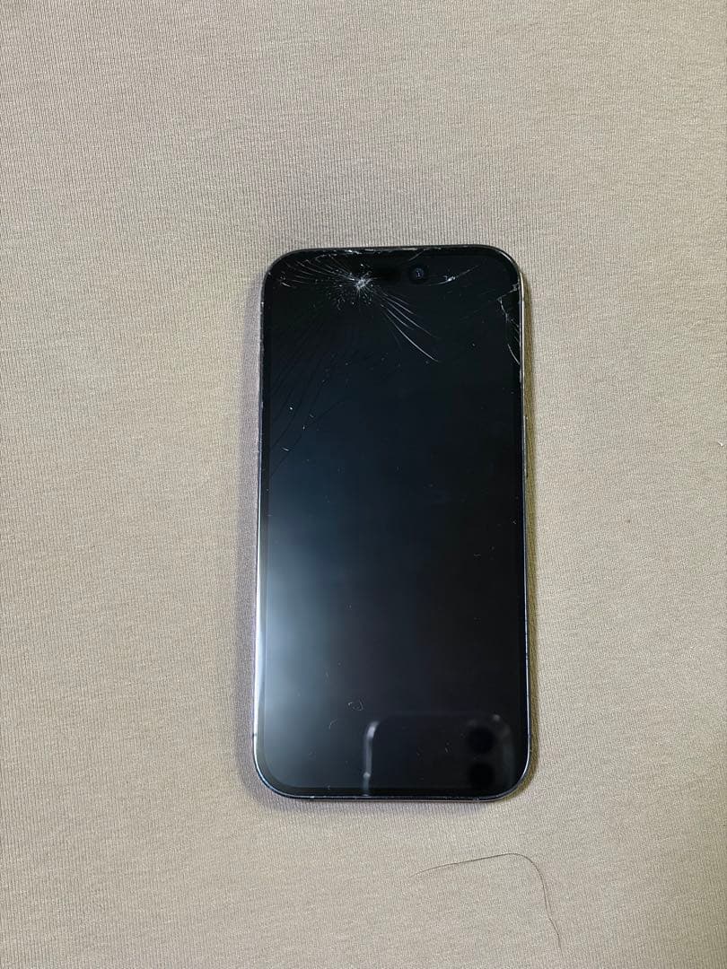 iPhone 14 Pro 256GB ディープパープル／画面割れ／ジャンク品