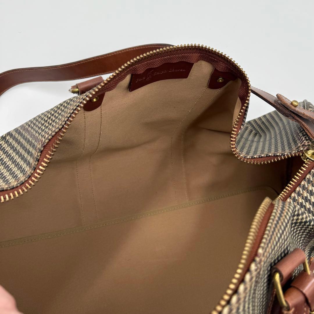 ポロ ラルフローレン PVC レザー 大容量 ボストンバッグ 千鳥柄