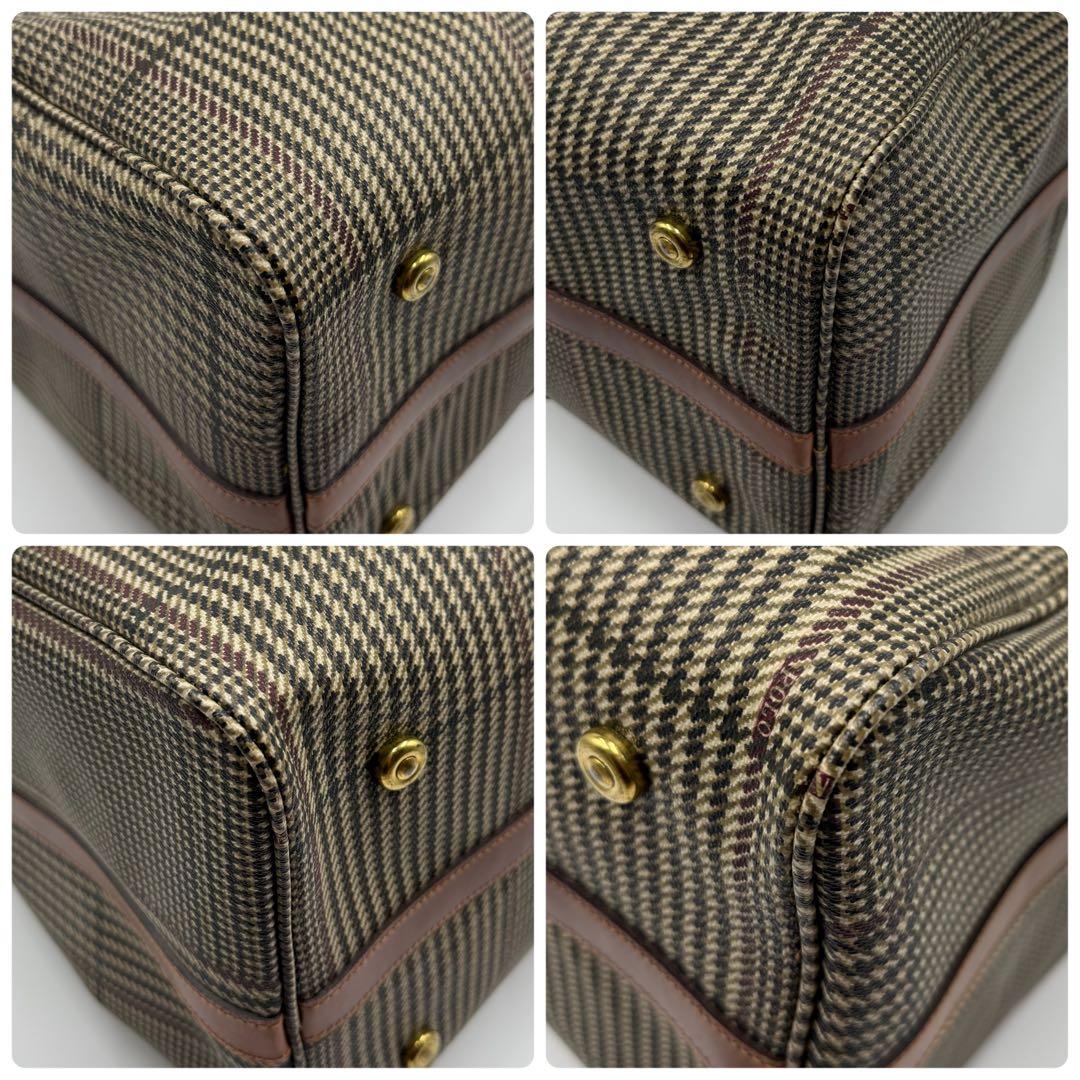 ポロ ラルフローレン PVC レザー 大容量 ボストンバッグ 千鳥柄