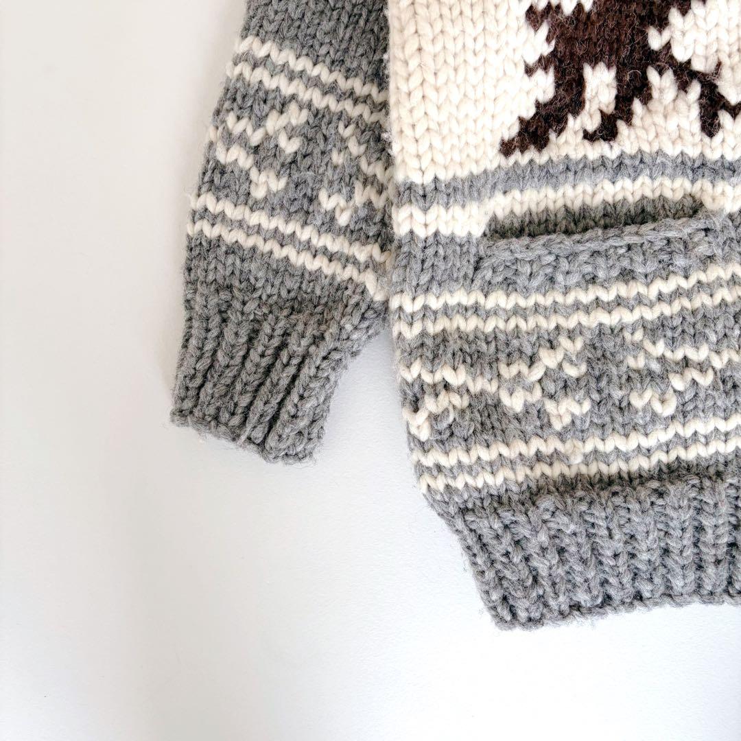 KANATA カナタ カウチン ニットジャケット イーグル ダブルジップ ウール