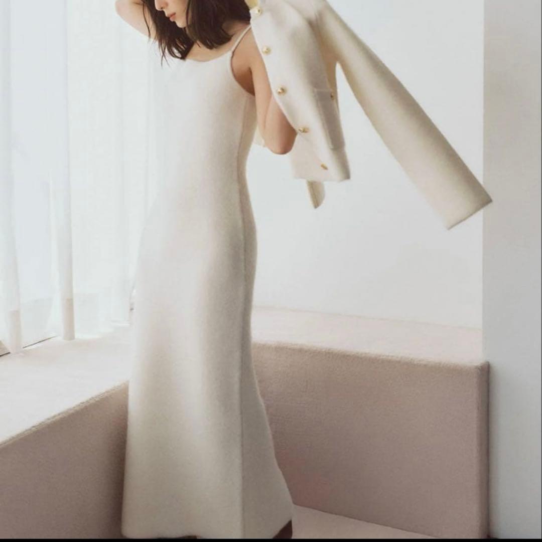 25AW anuans カシミヤブレンドキャミソールニットワンピース