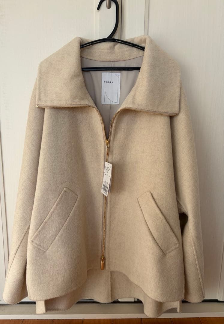 NOBLE キャメルミックスリバージップコート ホワイト 36サイズ