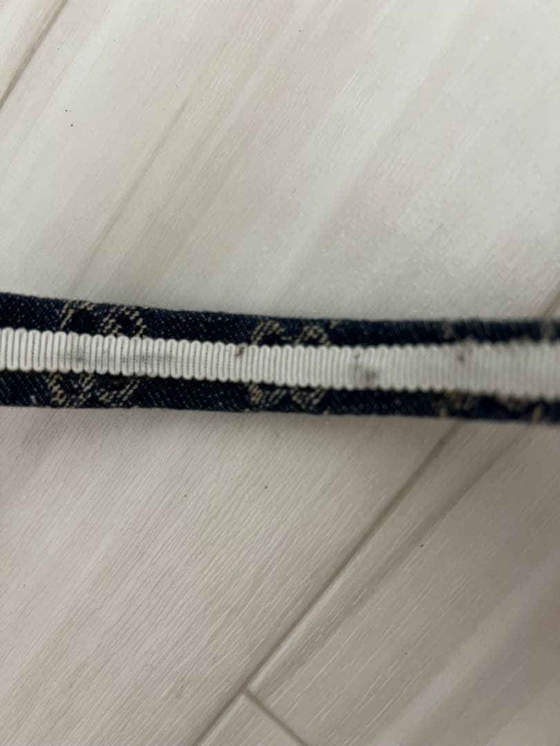 GUCCI ネイビー ヘアバンド　デニムカチューシャ　GGデザイン