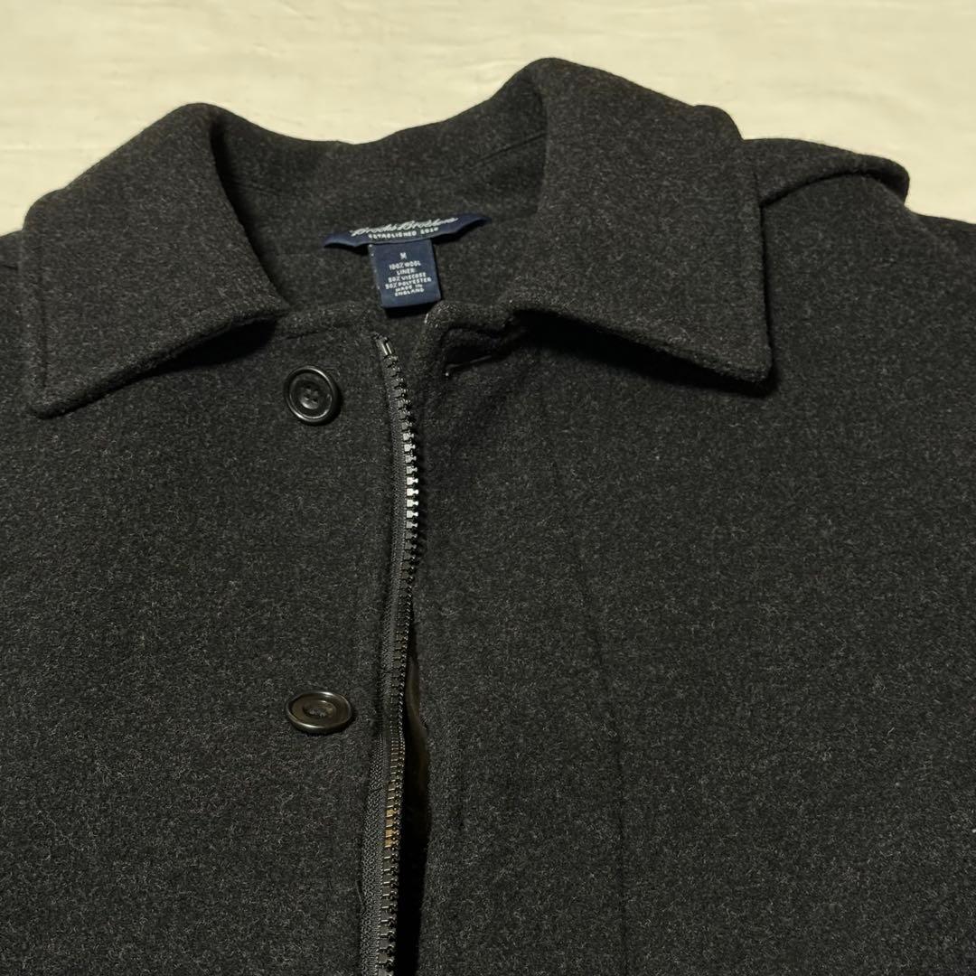 美品BrooksBrothersダッフルコートM黒イングランド製ウール