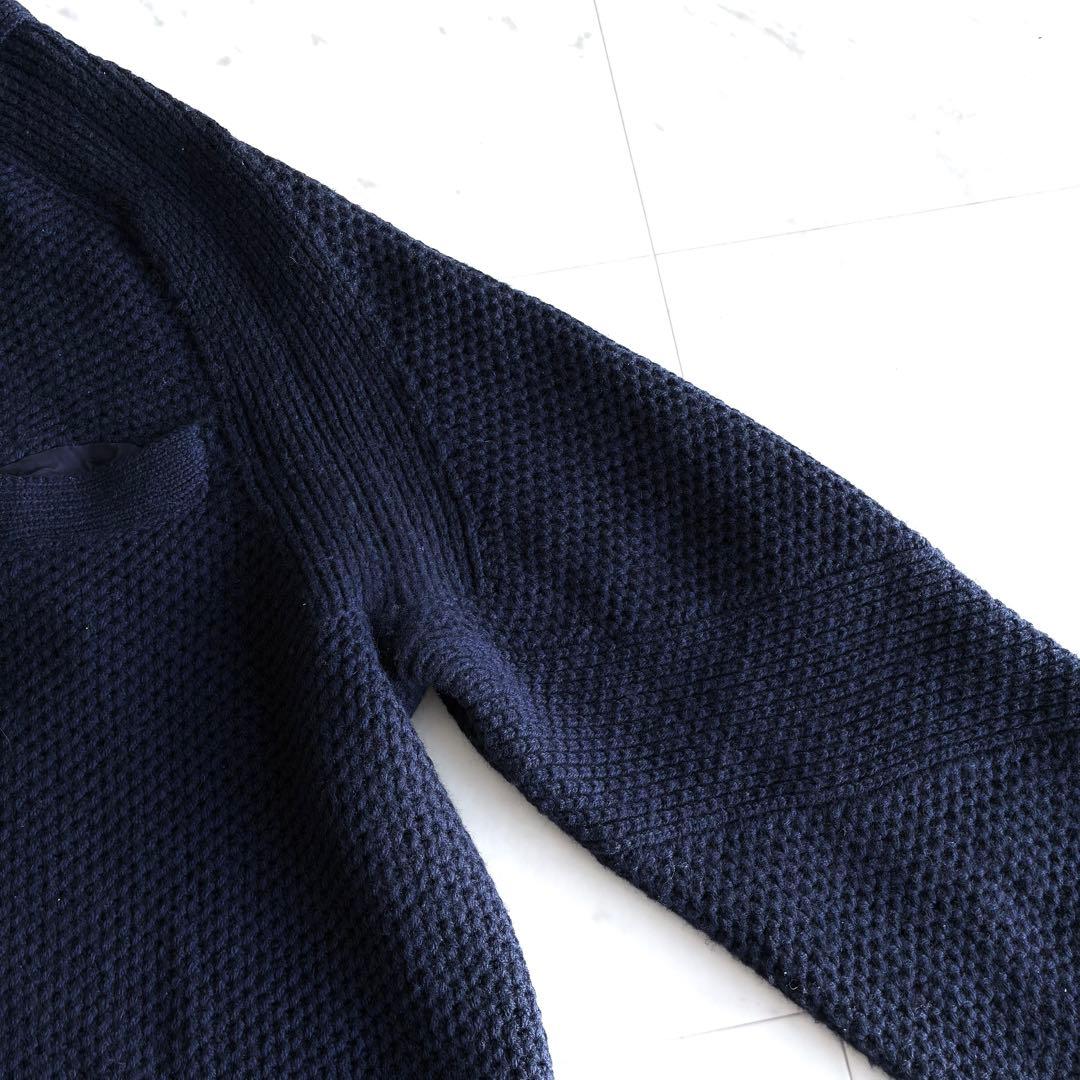 sacai サカイ 長袖フリンジニット ダークネイビー サイズ3