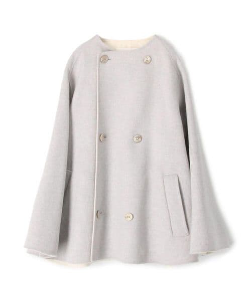 GALERIE VIE ウールダブルフェイス ショートノーカラートレンチコート