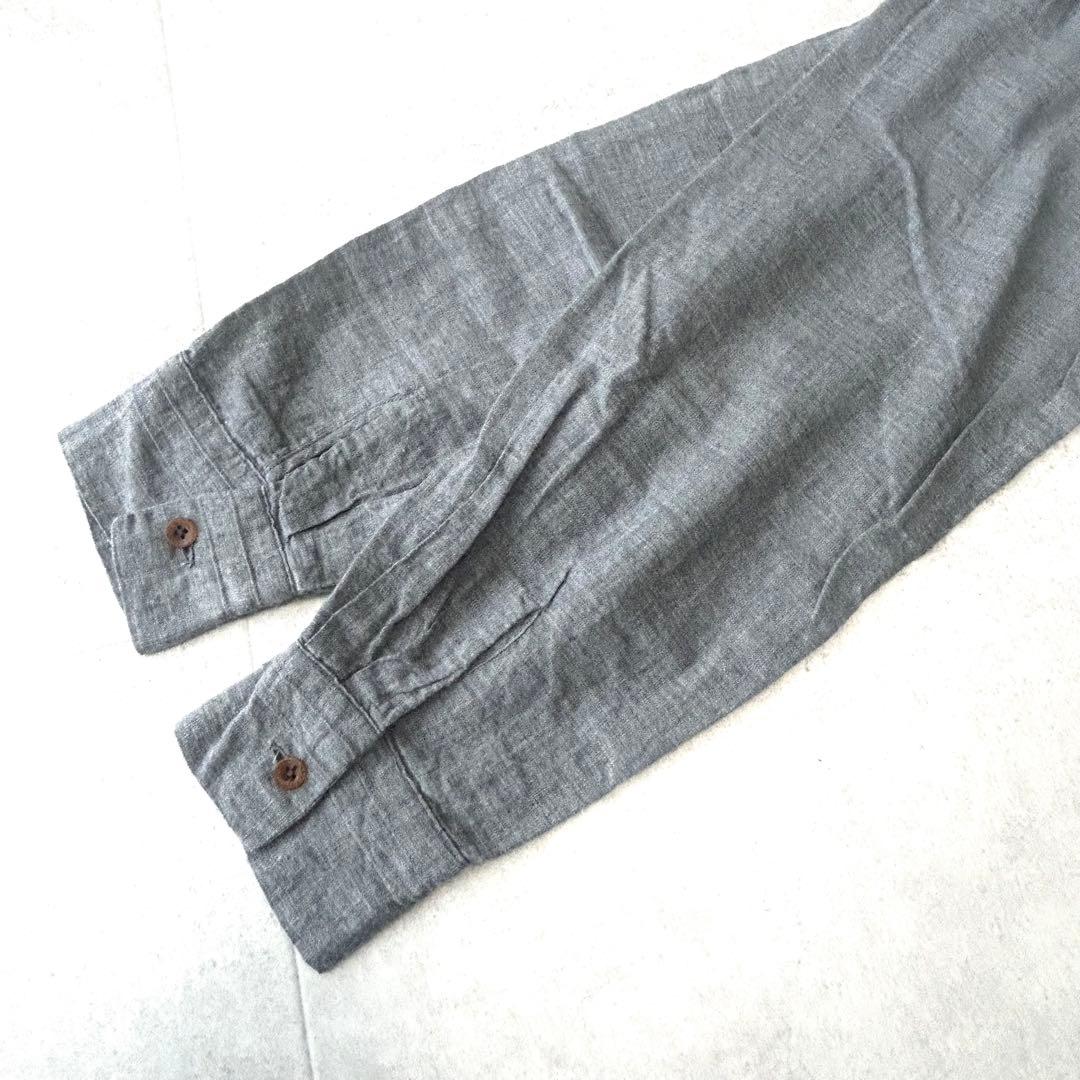 美品 45R フォーティファイブアール 杢コットンバンドカラー チュニック