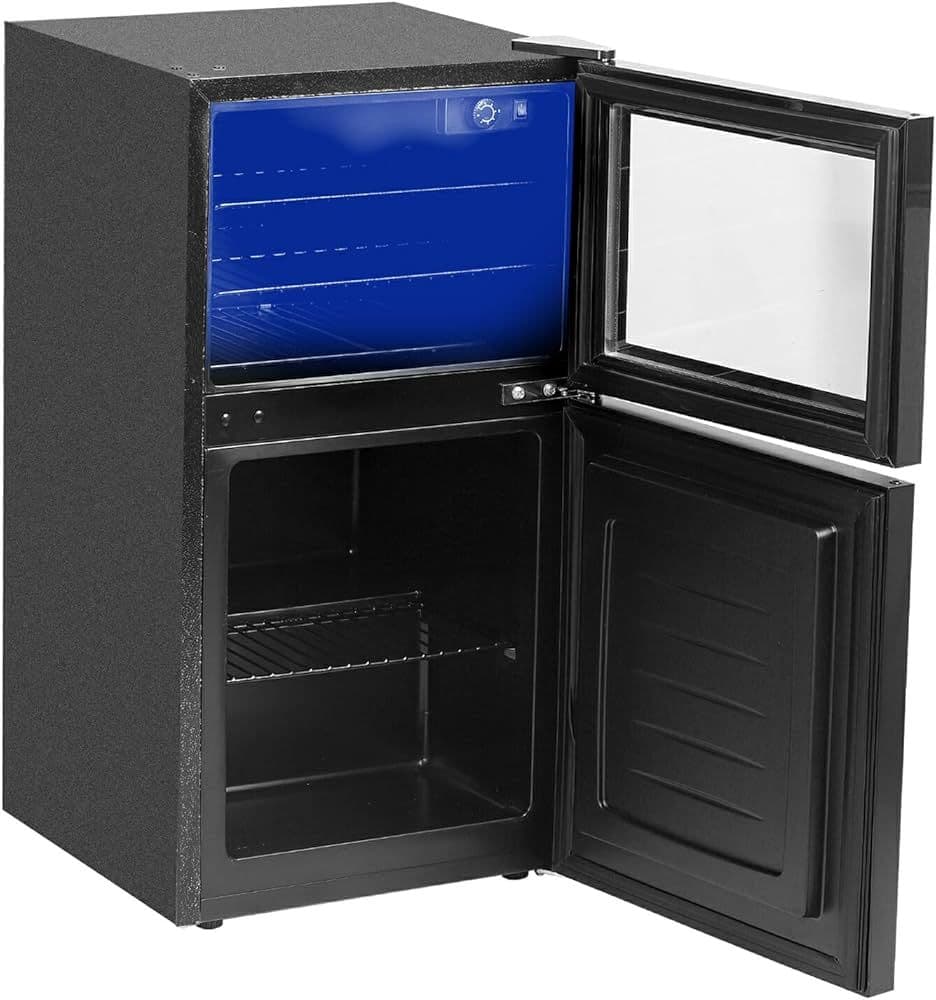 小型冷蔵庫冷凍庫 80L 幅44.5 透明ガラスドア 静音 省エネ 左開き