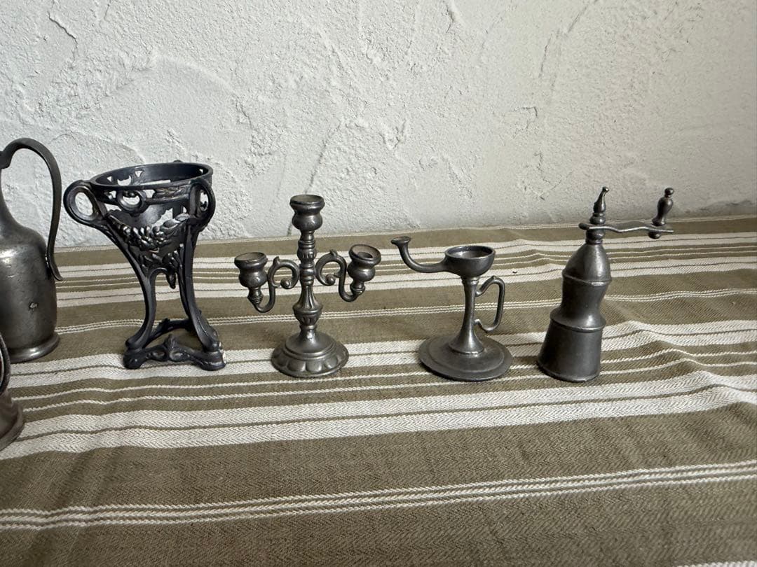 フランスアンティーク　ミニチュア金属製アンティーク雑貨14点セット