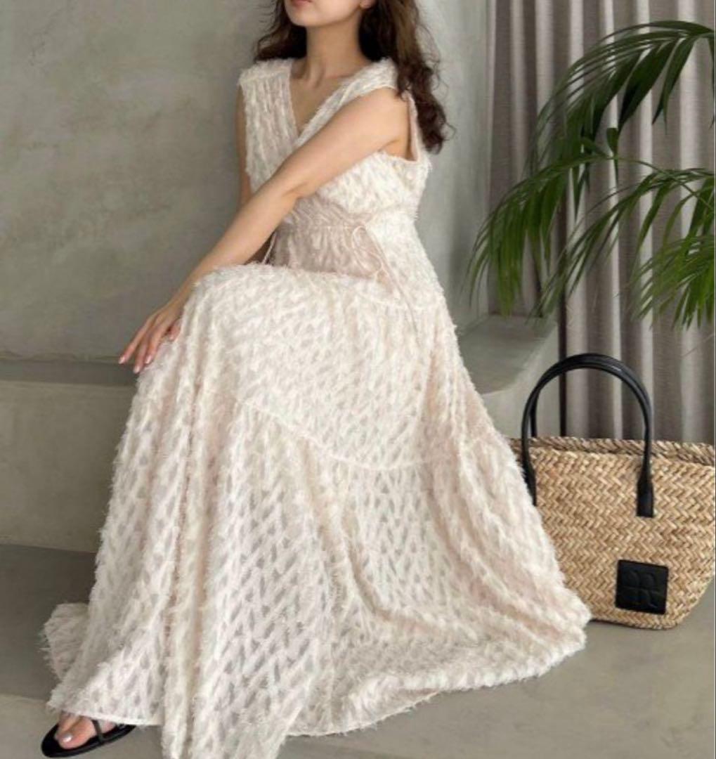 FRAY I.D フリンジジャガードカシュクールワンピース