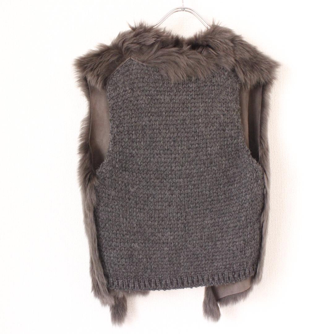 GUSHLOW&COLE ニット切り替えムートンベスト アルパカ
