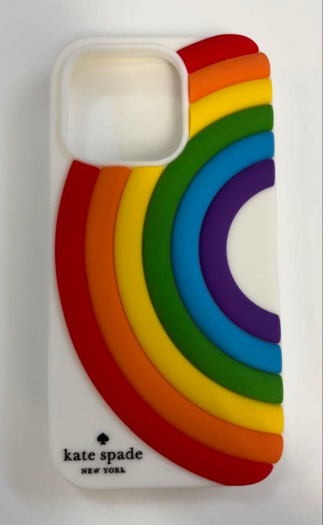 【新品未使用】ケイトスペードiPhone14Pro ケース 虹 レインボー