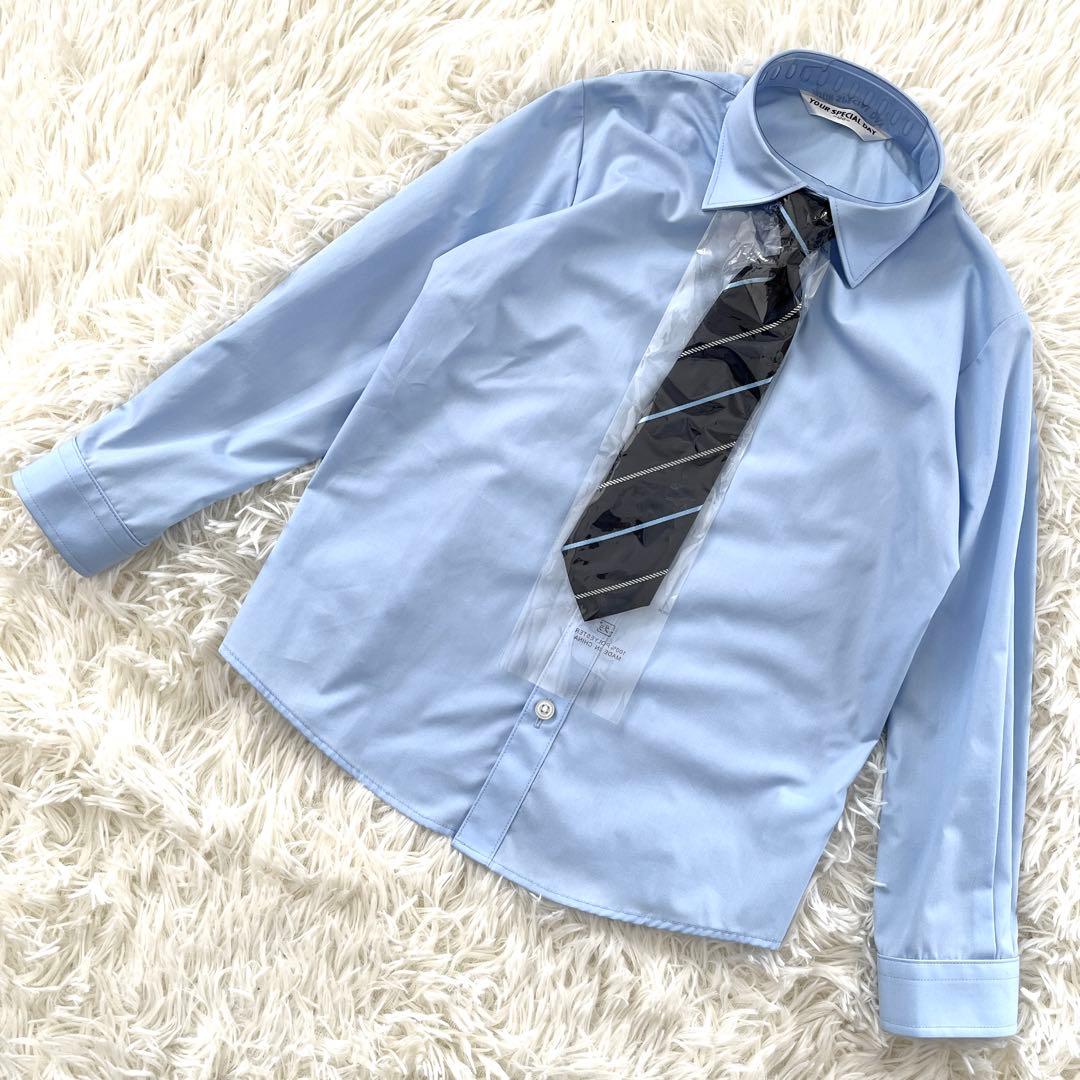 120cm⭐︎フォーマル　4点セット　男の子　ネイビー　新品　入学式　スーツ　水色