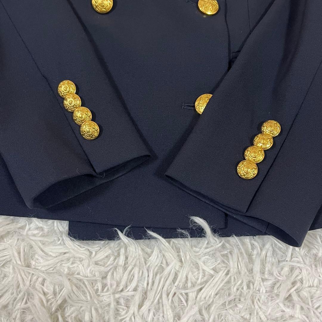 極美品❣️ポロ ラルフローレン 紺ブレ ダブル ワッペン 金ボタン ストレッチ