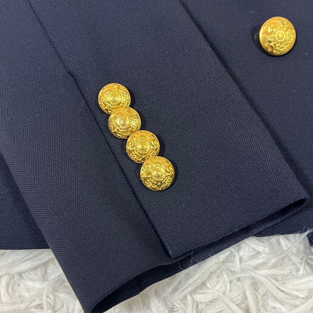 極美品❣️ポロ ラルフローレン 紺ブレ ダブル ワッペン 金ボタン ストレッチ