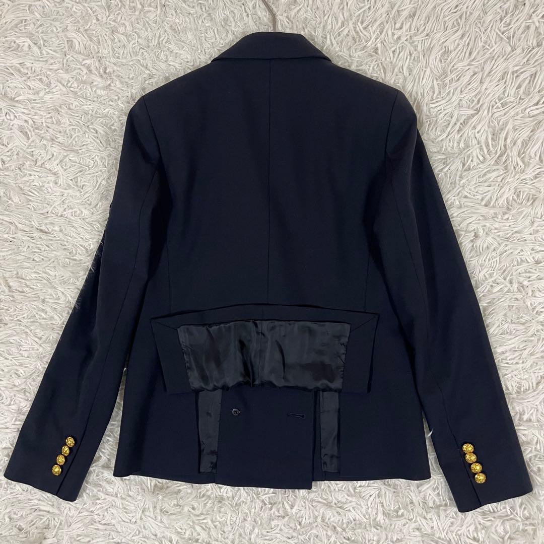 極美品❣️ポロ ラルフローレン 紺ブレ ダブル ワッペン 金ボタン ストレッチ