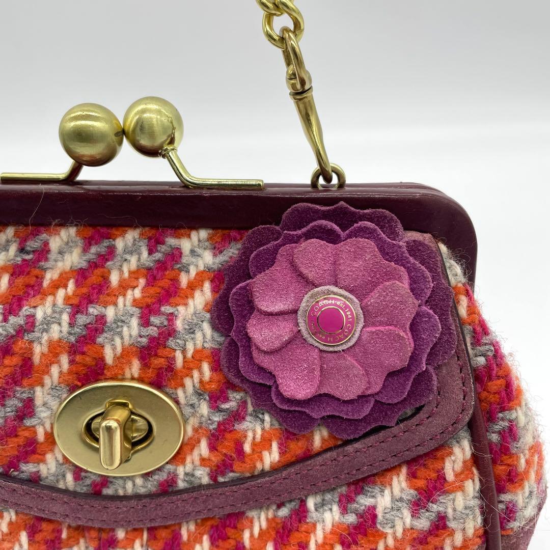 バッグ Coach handbag with clasp turnlock tweed