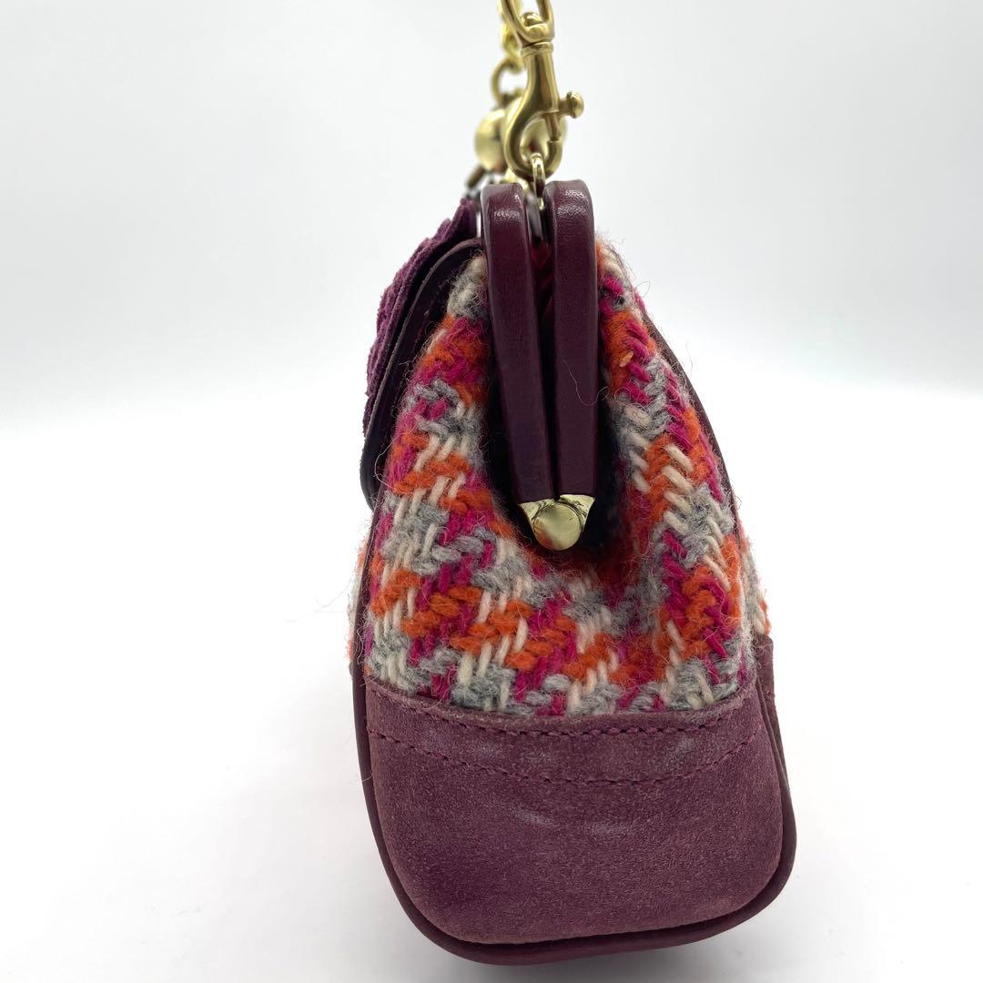バッグ Coach handbag with clasp turnlock tweed