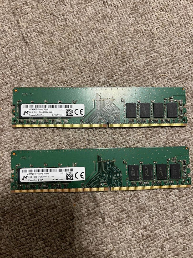 Micron DDR4-2666V (PC4-21300U) 8GB x 2本