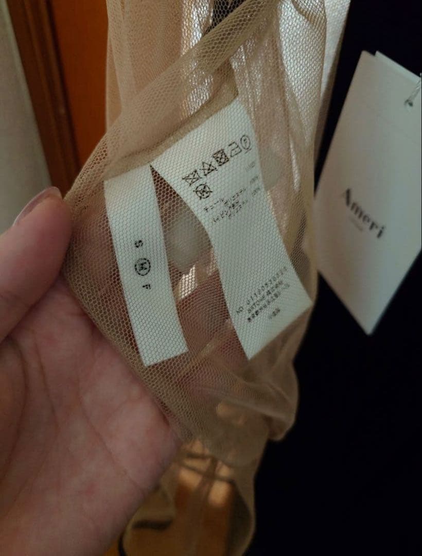 AMERI VINTAGE 美品ベロアドレス ブラック/ベージュ