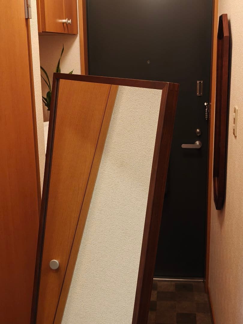 【美品】ウォールナットスタンドミラー　無印良品